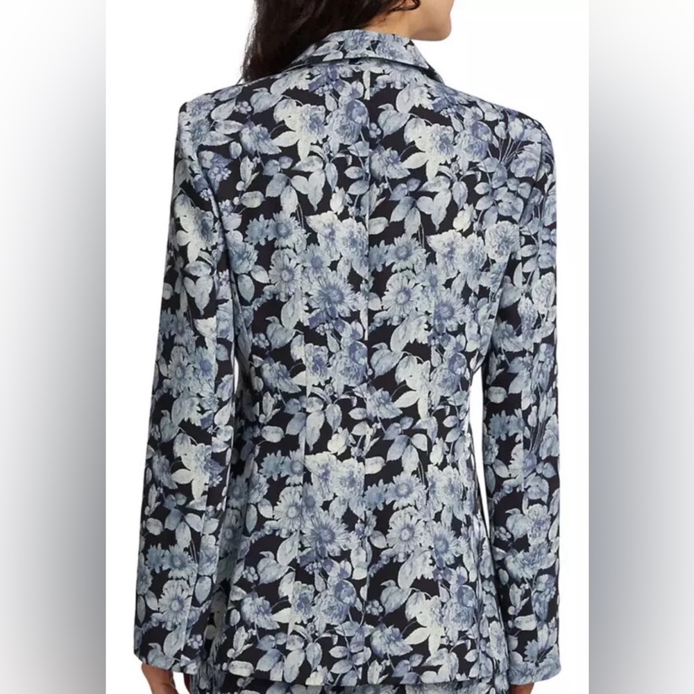 New Cinq a Sept Cheyenne Floral-Print Blazer In Slate Multi Size 8 - Picture 2 of 9
